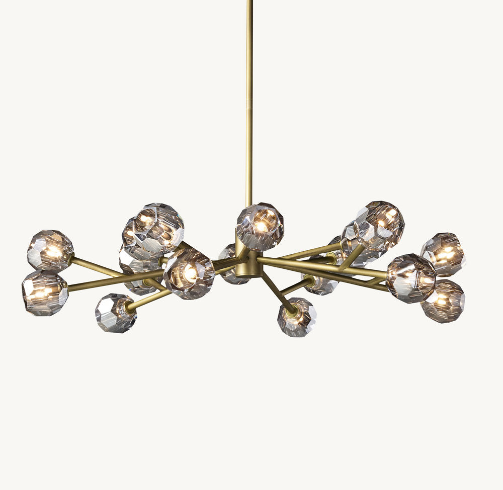 Grand Smoke Crystal Orb Chandelier