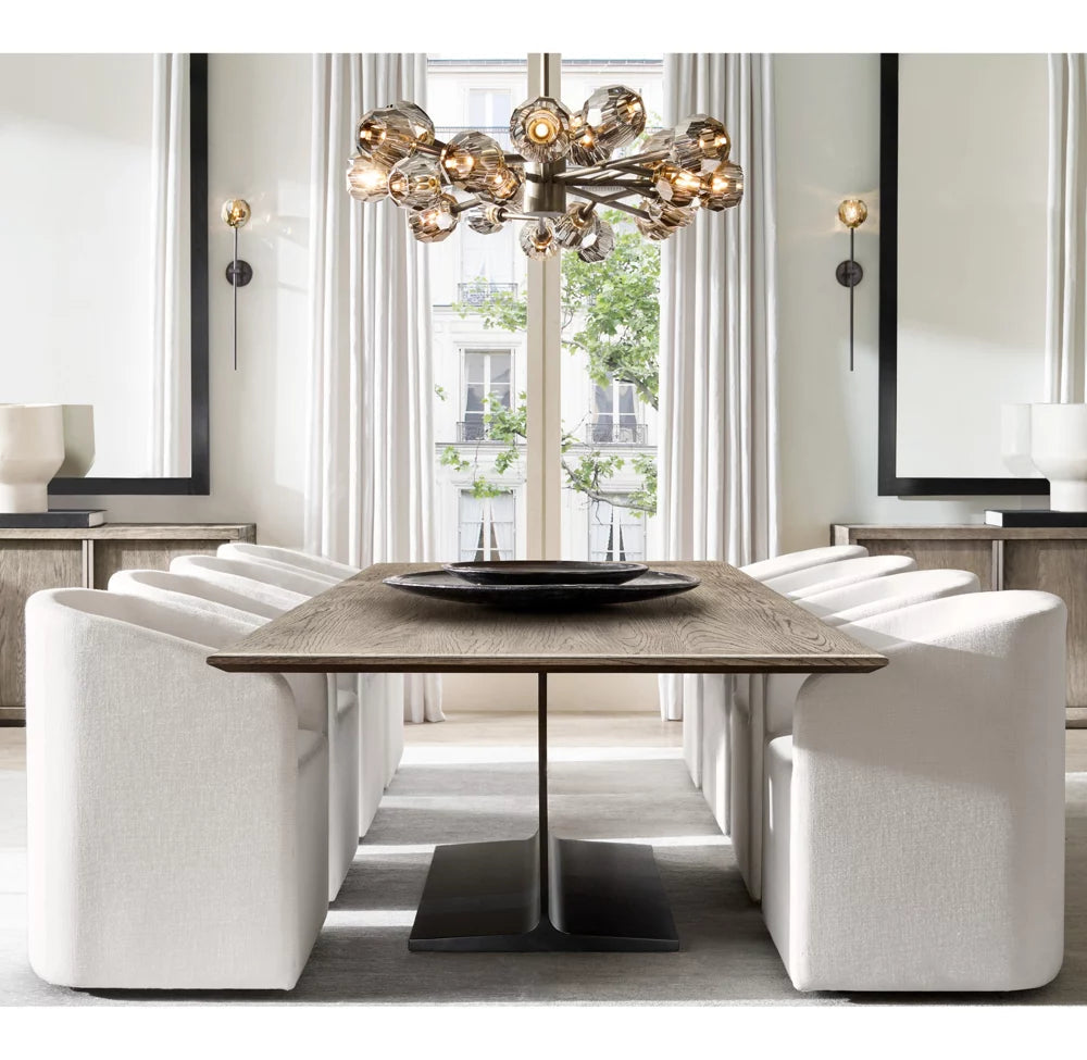 Grand Smoke Crystal Orb Chandelier
