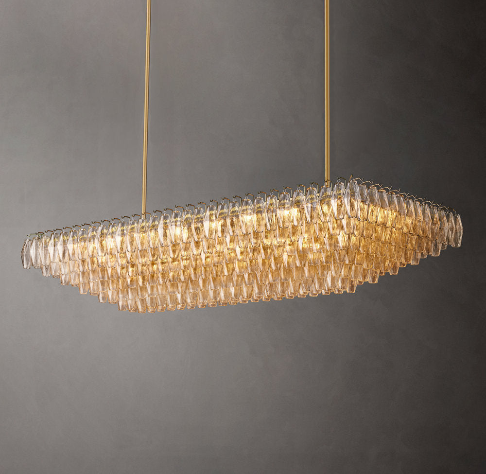 Grand Tiered Clear Glass Island Chandelier