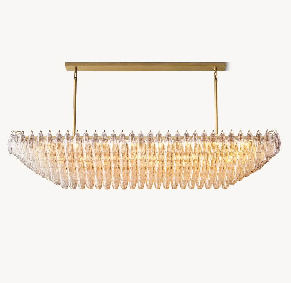 Grand Tiered Clear Glass Island Chandelier