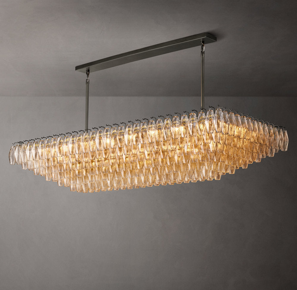 Grand Tiered Clear Glass Island Chandelier