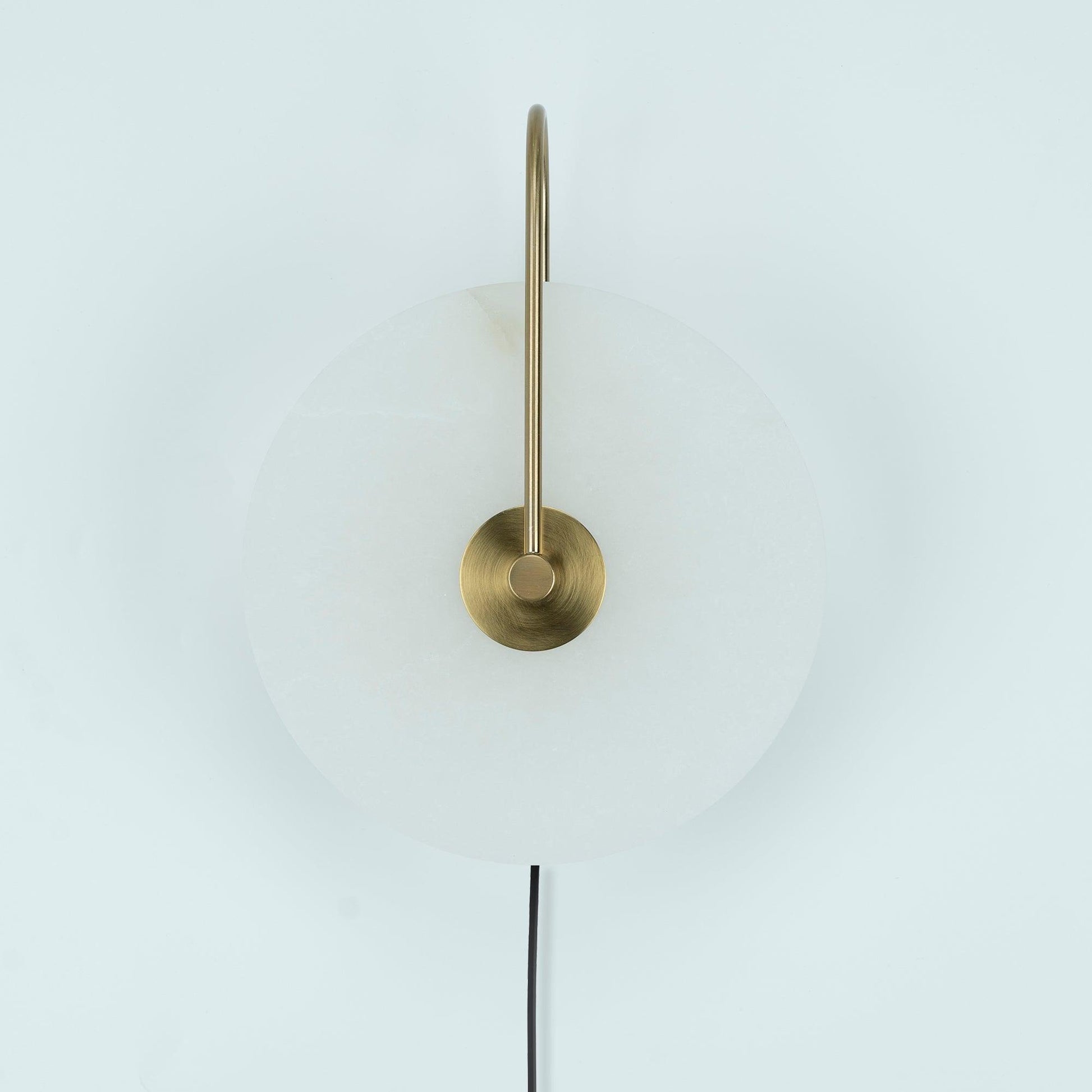 Halo Alabaster Plug-In Wall Light / ∅ 7.9″ / Dia 20cm / Gold / AU Plug