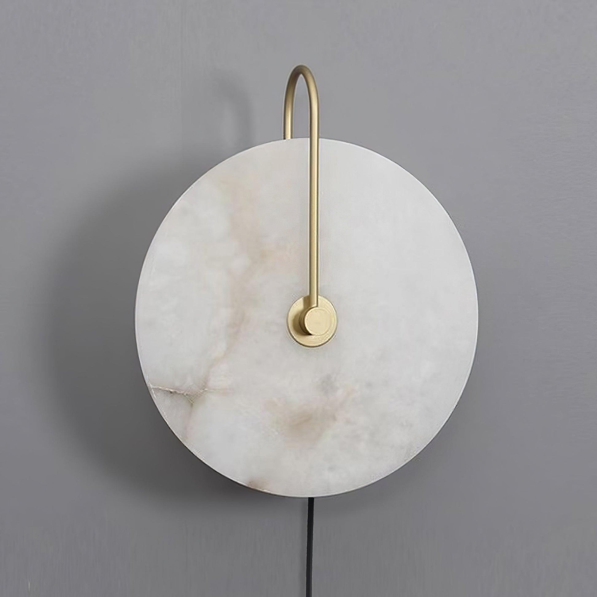 Halo Alabaster Plug-In Wall Light / ∅ 7.9″ / Dia 20cm / Gold / EU Plug