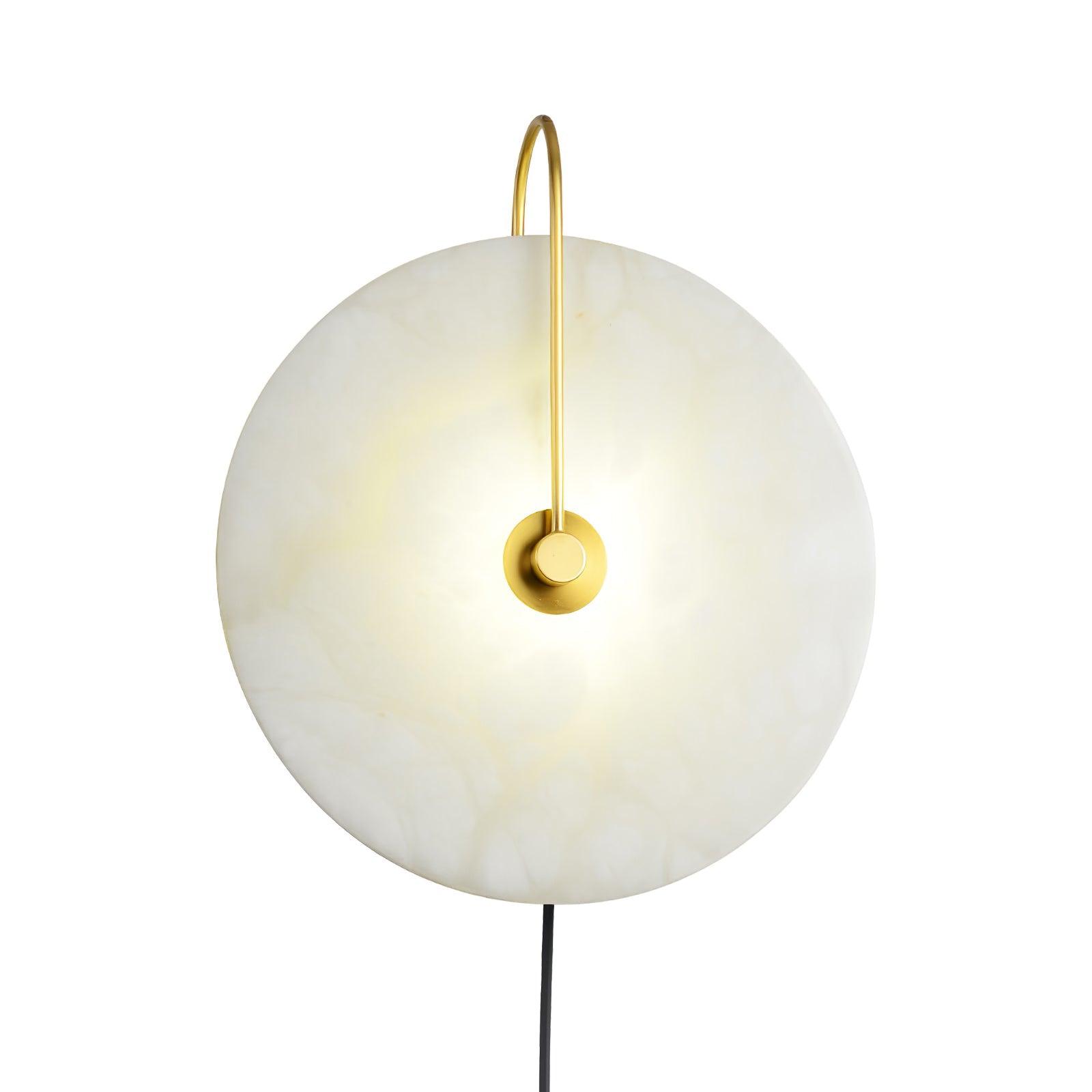 Halo Alabaster Plug-In Wall Light / ∅ 11.8″ / Dia 30cm / Black / US Plug