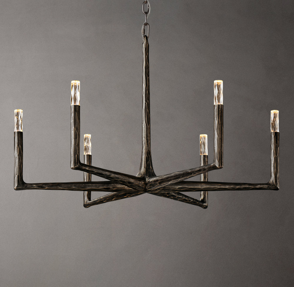 Hammered Glass Ring Chandelier