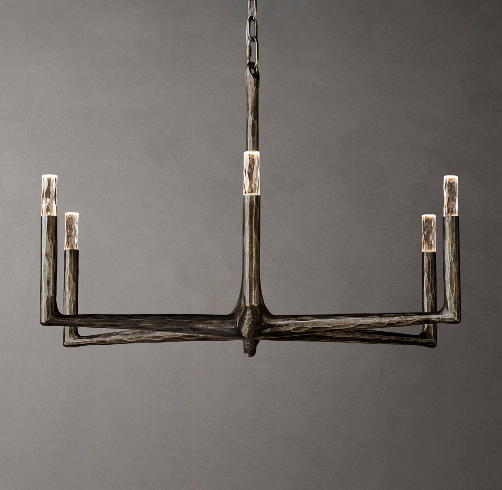 Hammered Glass Ring Chandelier