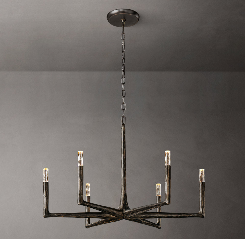 Hammered Glass Ring Chandelier