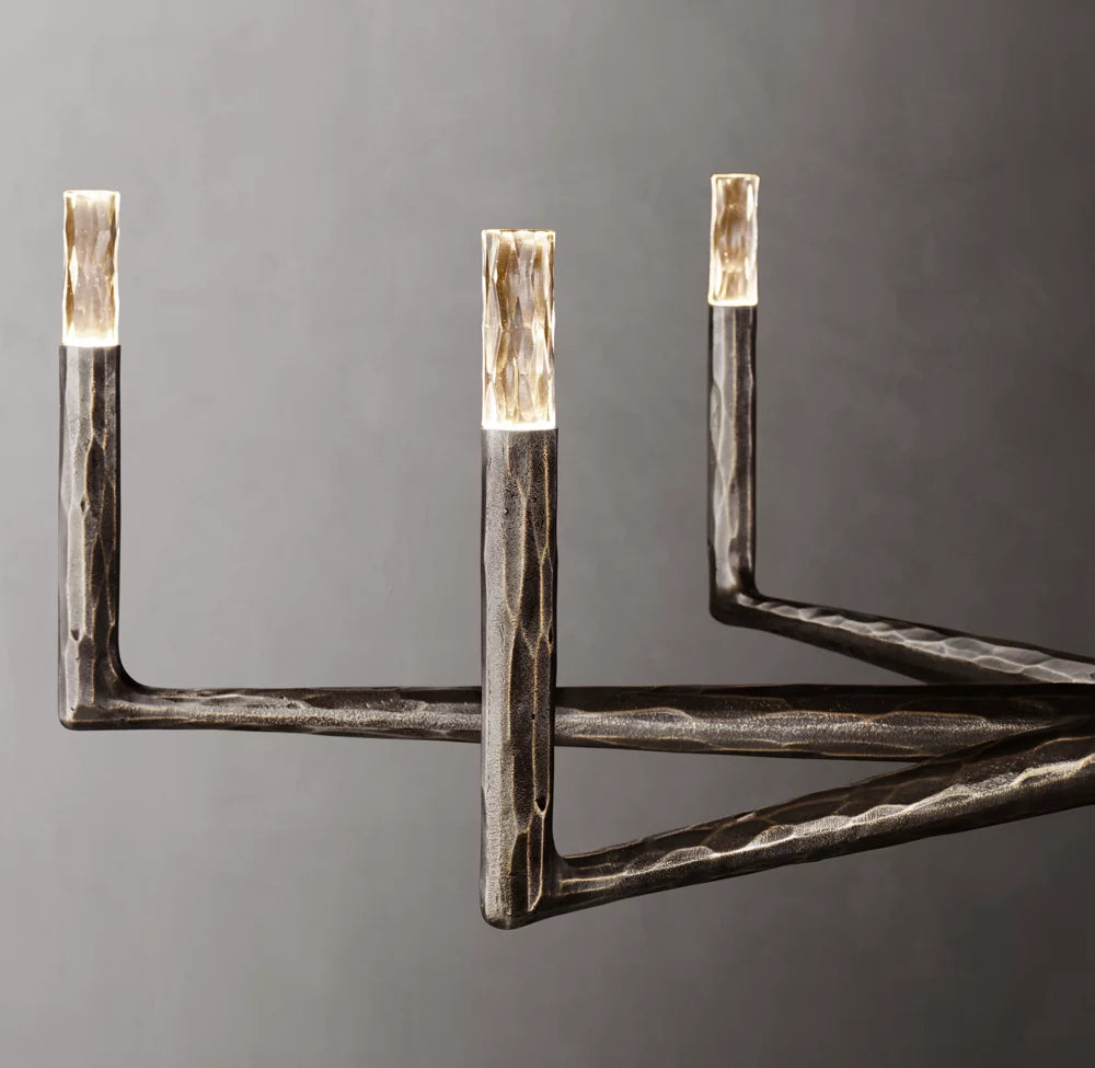 Hammered Glass Ring Chandelier