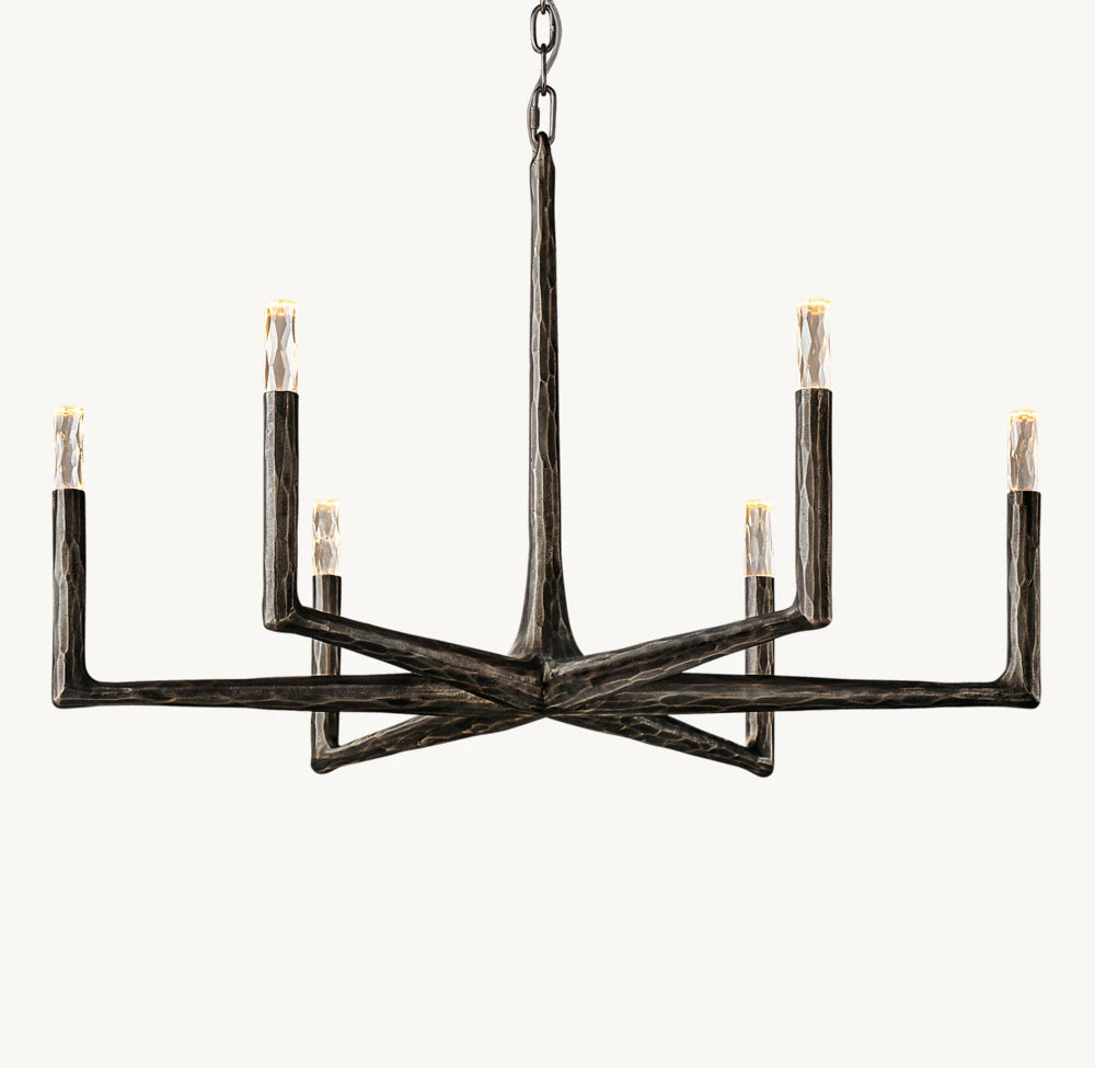 Hammered Glass Ring Chandelier