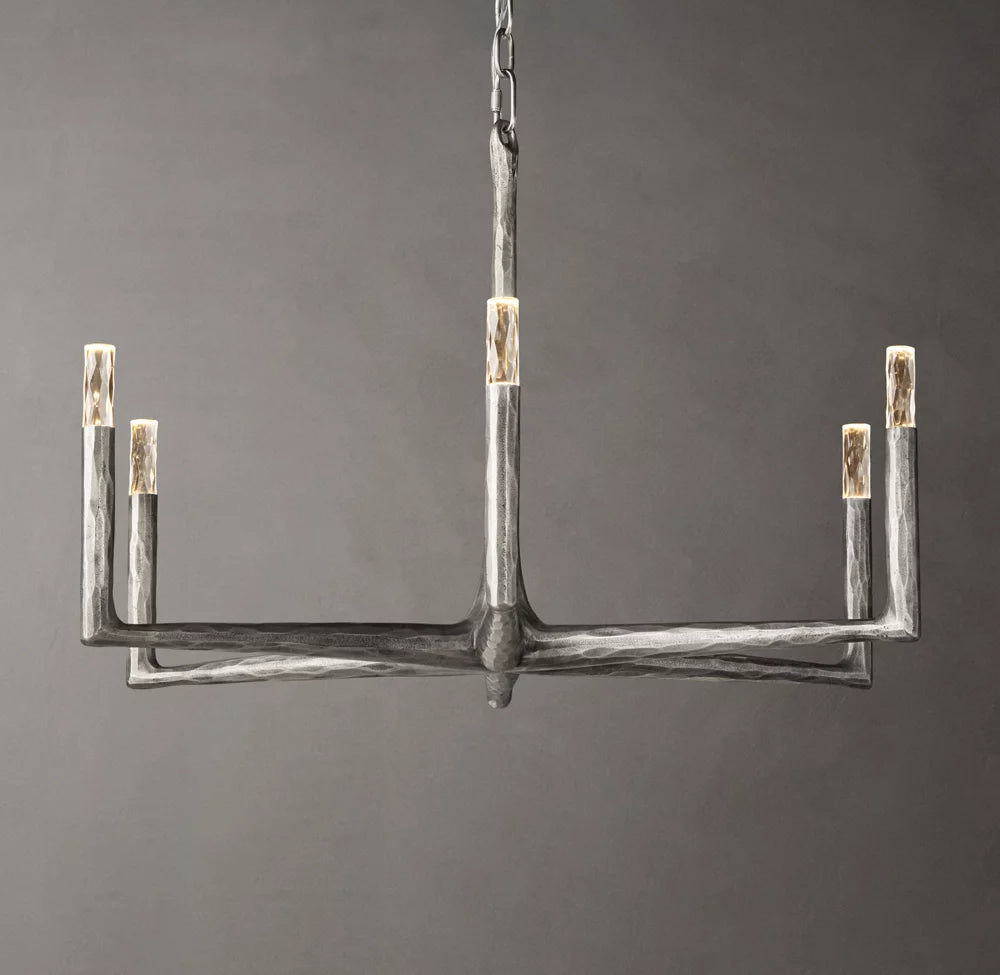 Hammered Glass Ring Chandelier