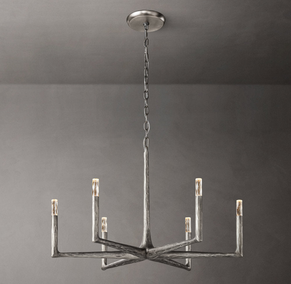 Hammered Glass Ring Chandelier