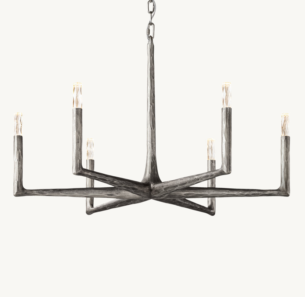 Hammered Glass Ring Chandelier