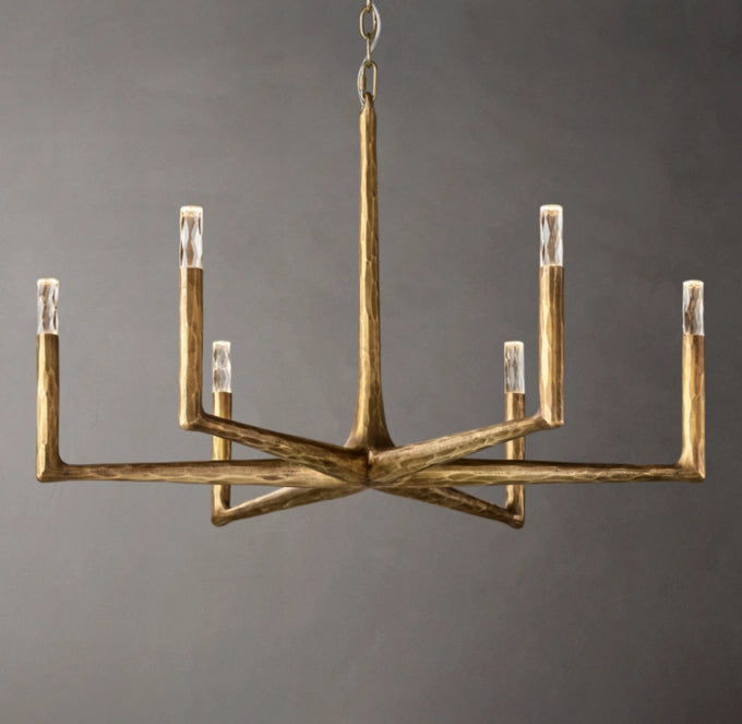 Hammered Glass Ring Chandelier