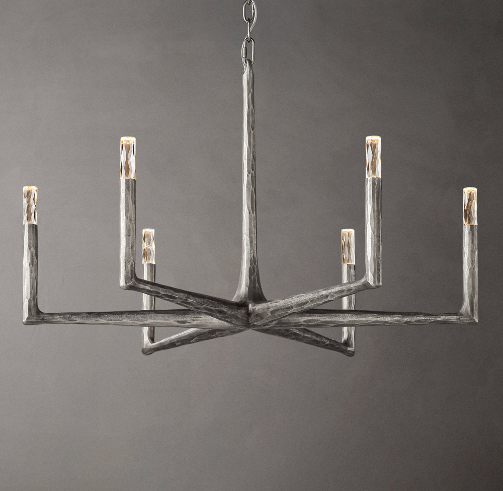 Hammered Glass Ring Chandelier