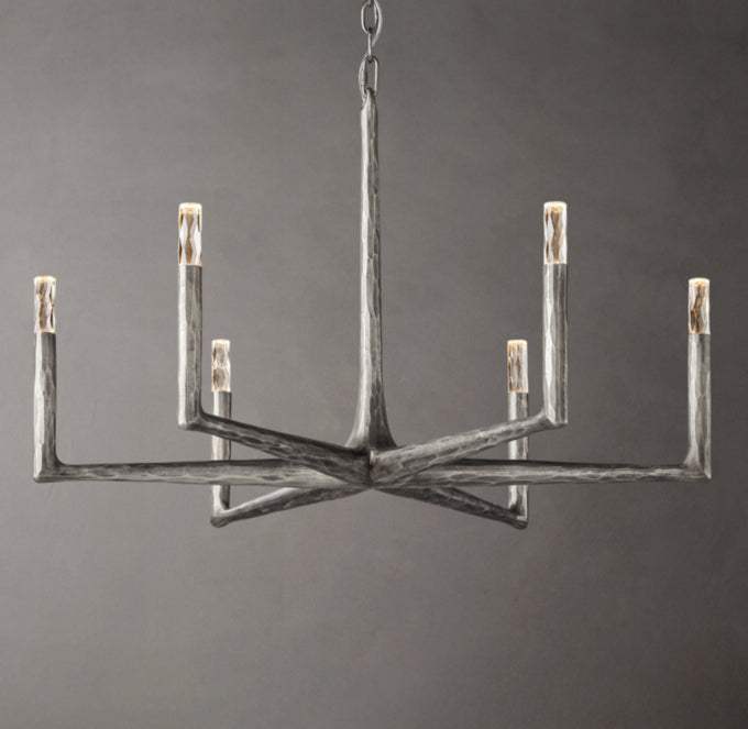 Hammered Glass Ring Chandelier