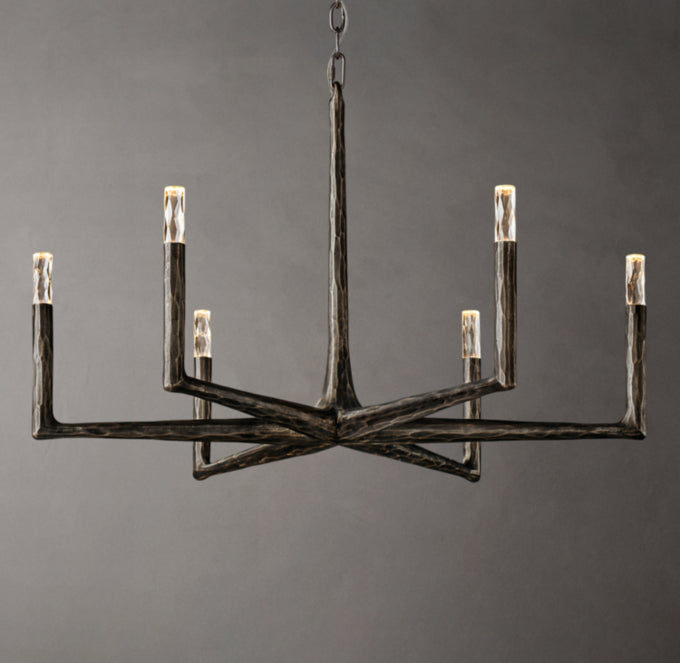 Hammered Glass Ring Chandelier