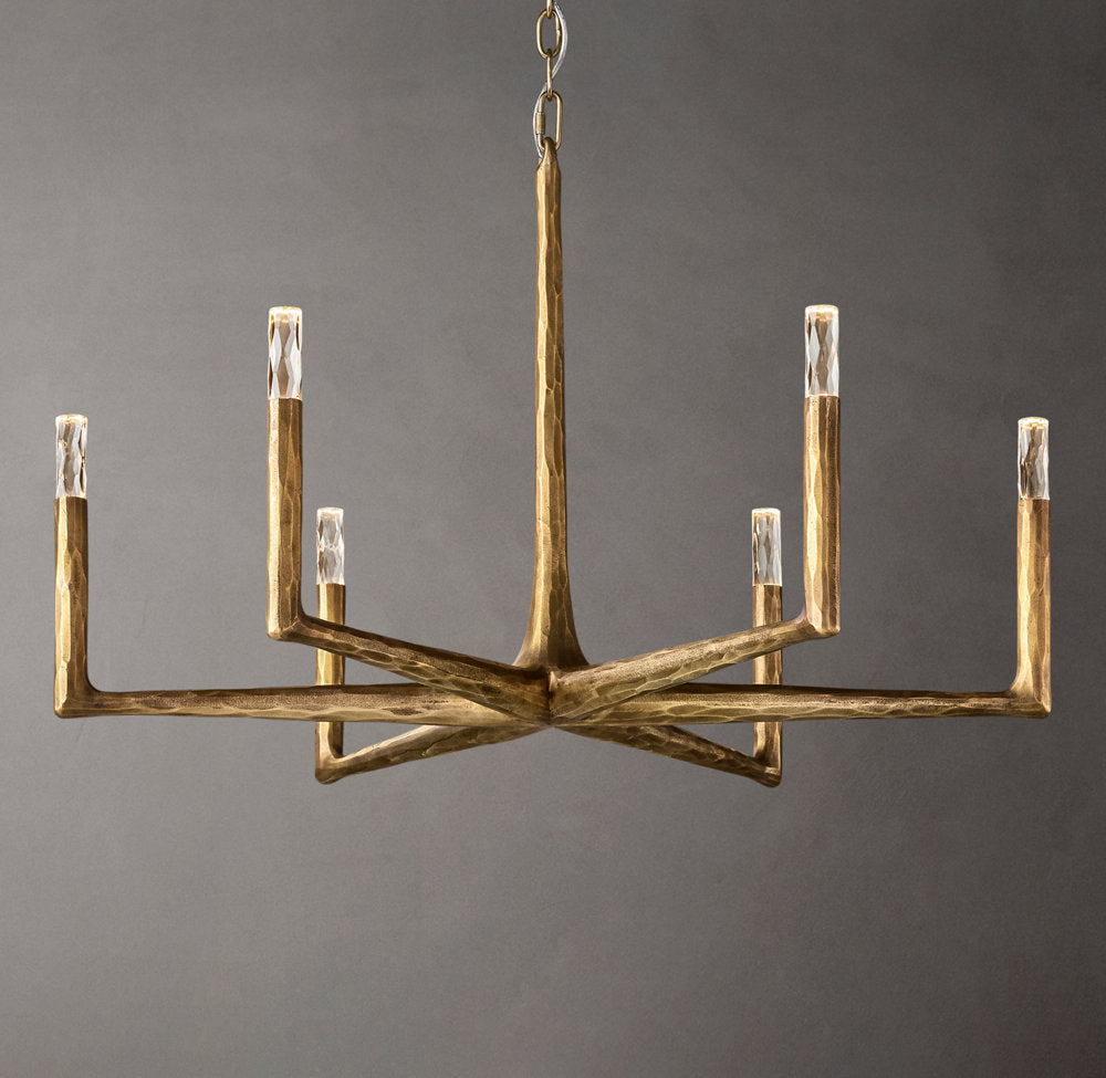 Hammered Glass Ring Chandelier