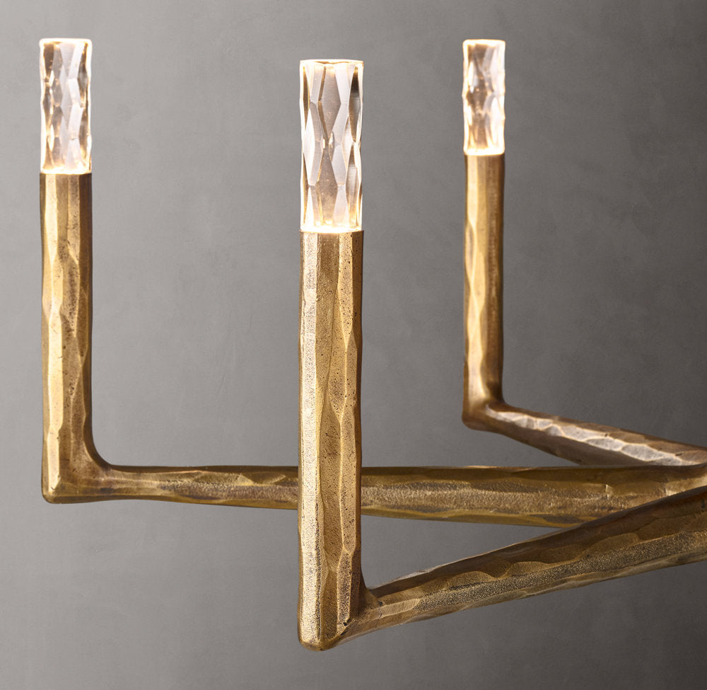 Hammered Glass Ring Chandelier
