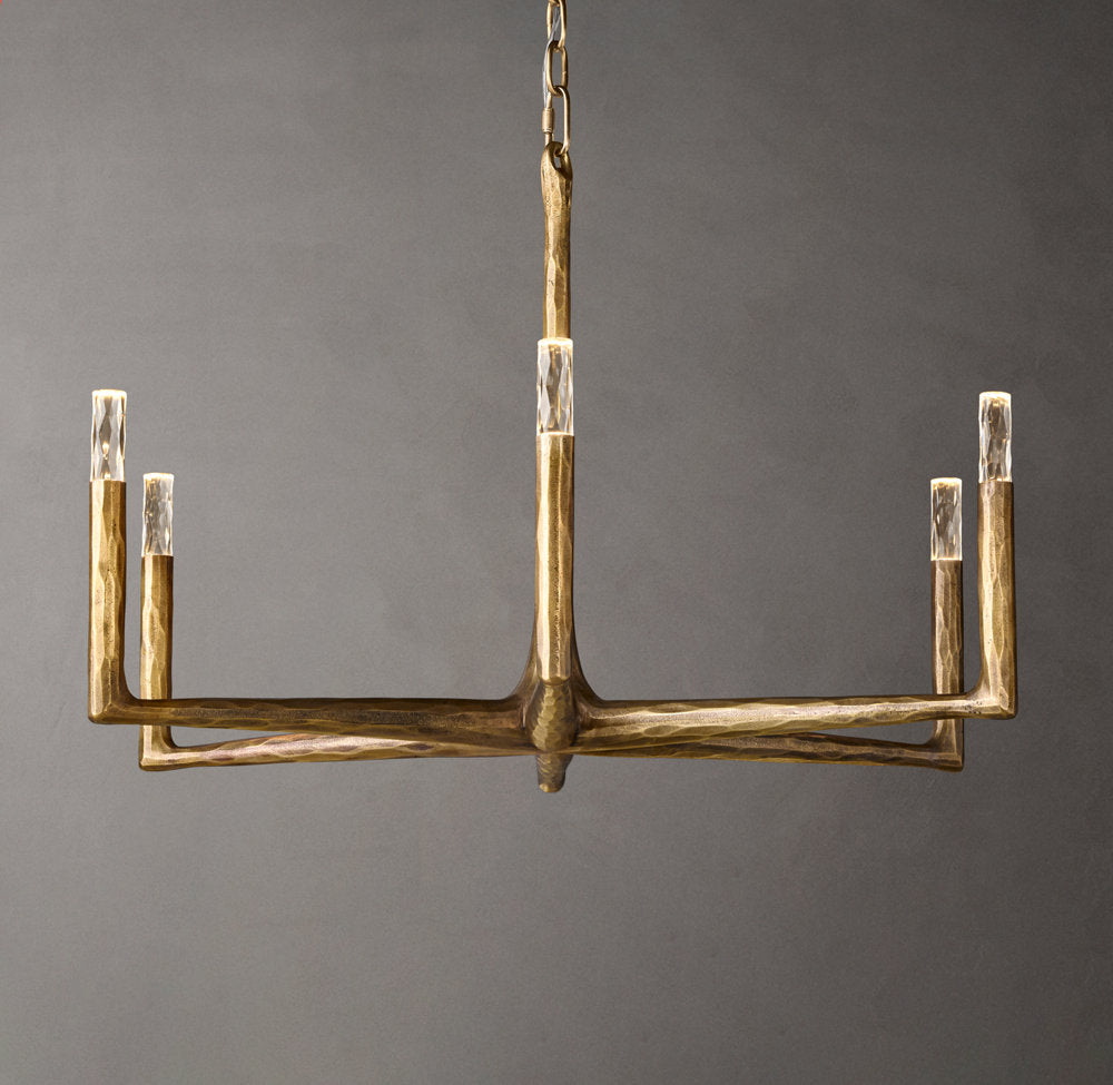 Hammered Glass Ring Chandelier
