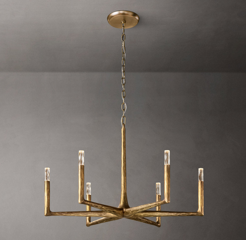 Hammered Glass Ring Chandelier