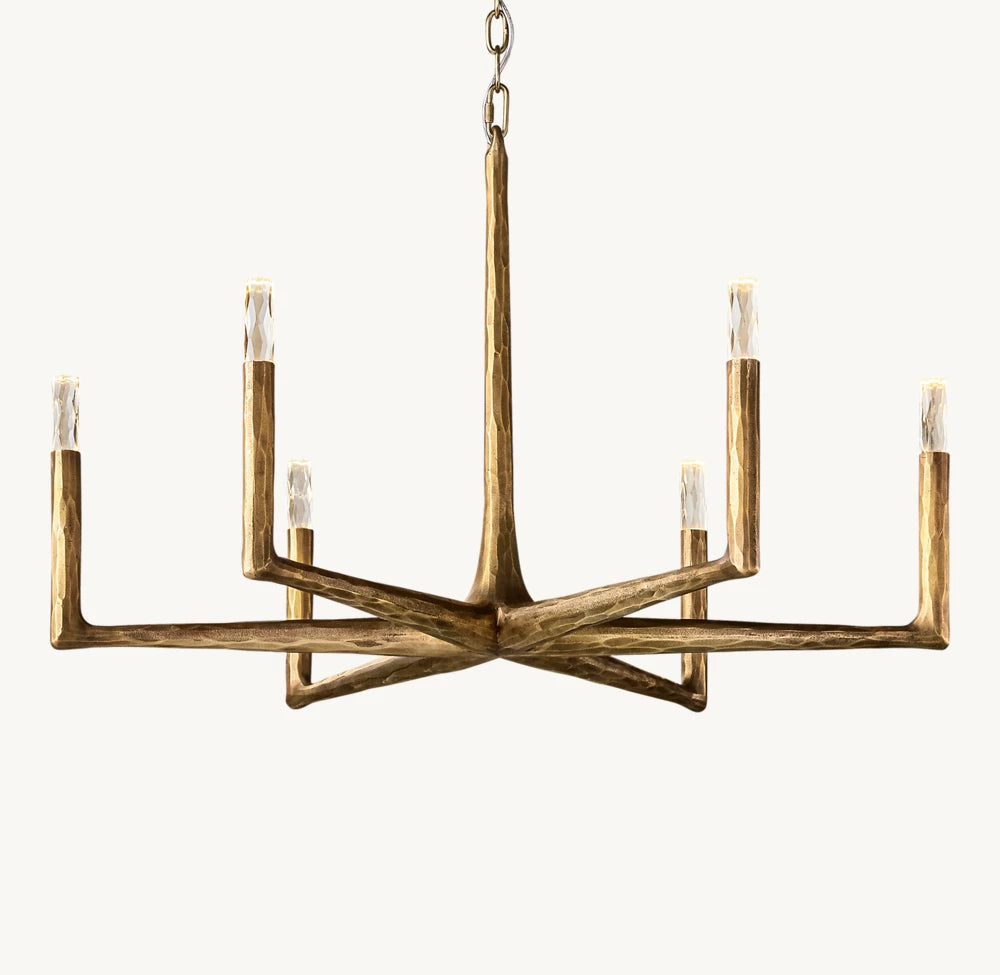 Hammered Glass Ring Chandelier