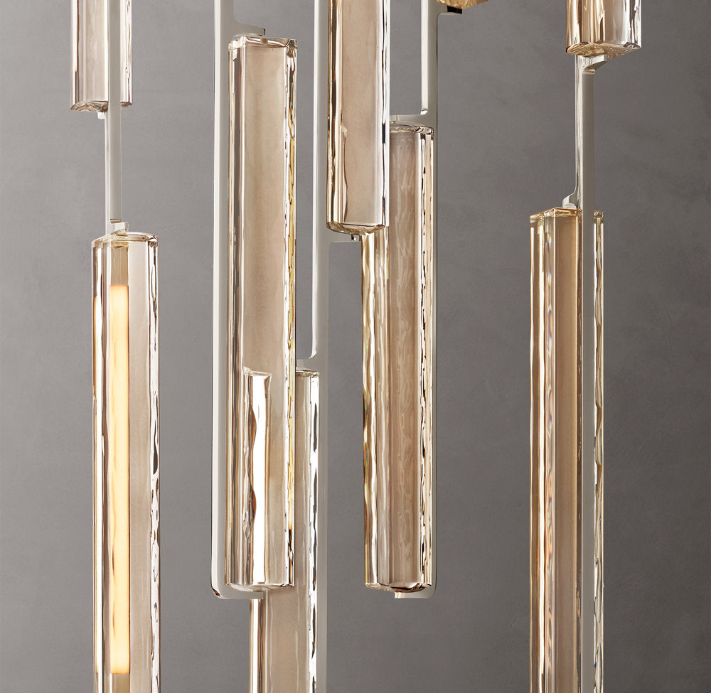 Hand-Polished Crystal Prism Chandelier