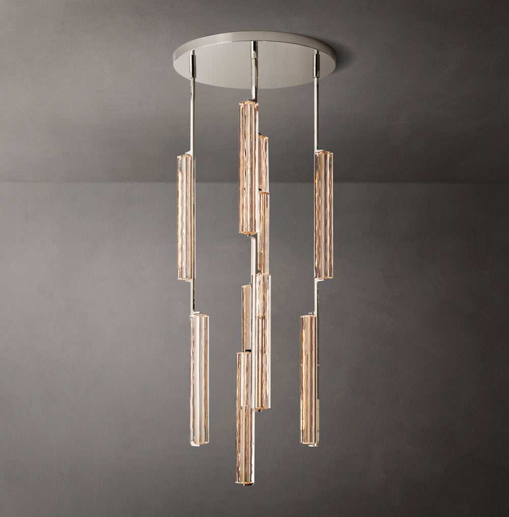 Hand-Polished Crystal Prism Chandelier