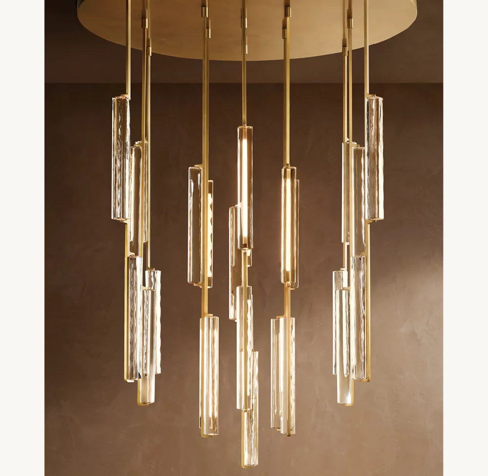 Hand-Polished Crystal Prism Chandelier