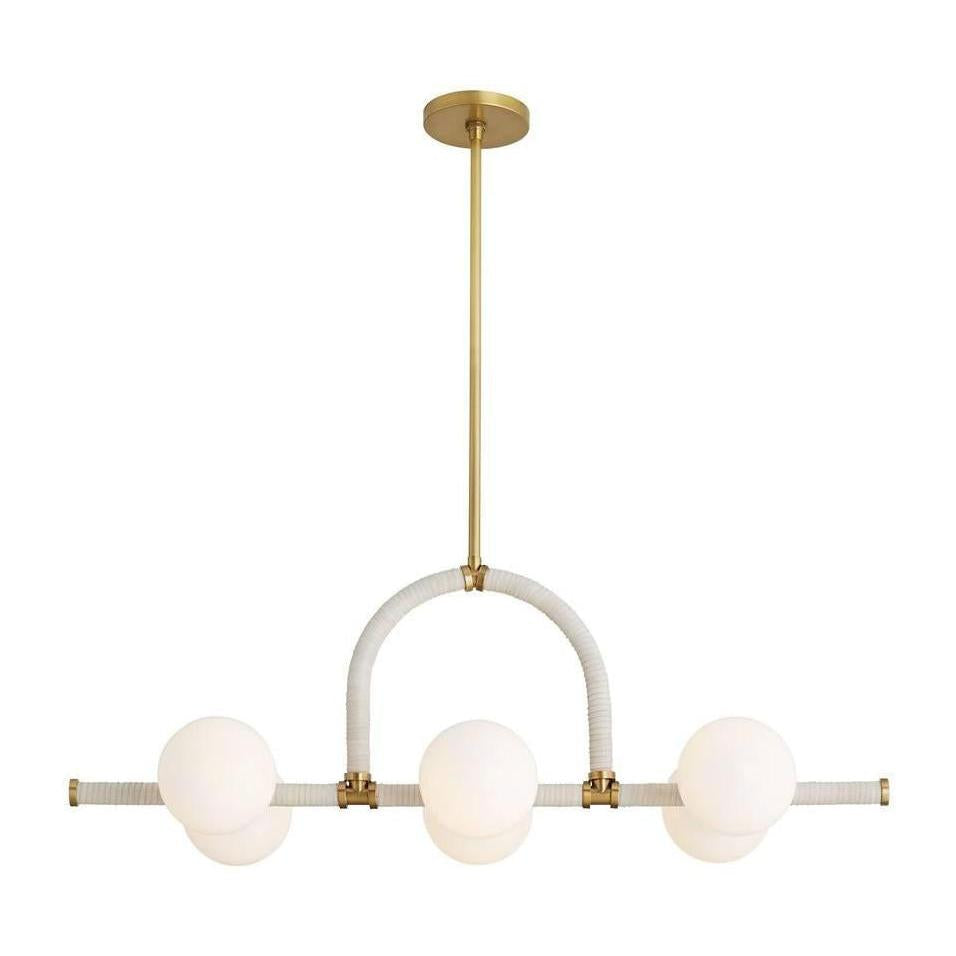 Harrison Six-Globe Architectural Linear Chandelier