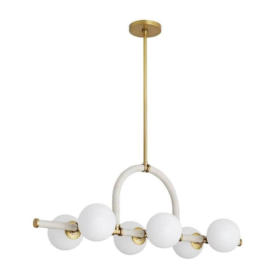Harrison Six-Globe Architectural Linear Chandelier