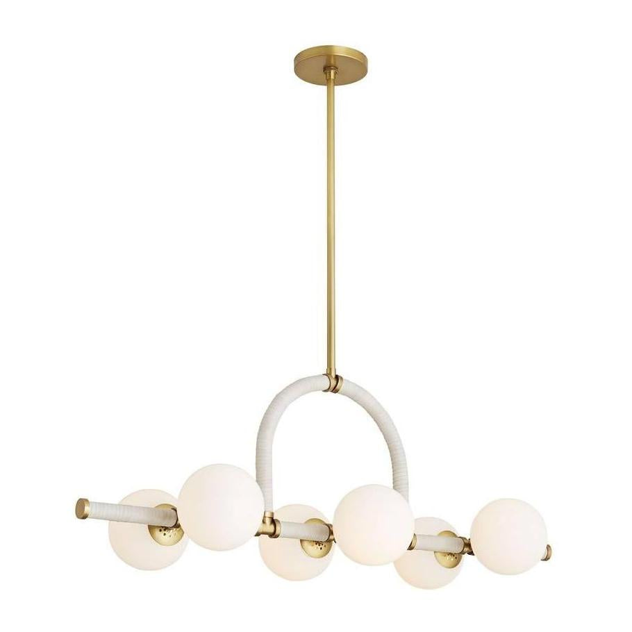 Harrison Six-Globe Architectural Linear Chandelier