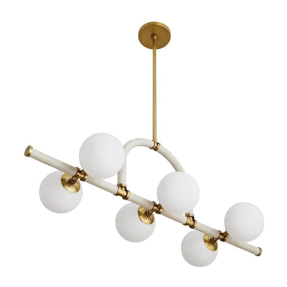 Harrison Six-Globe Architectural Linear Chandelier