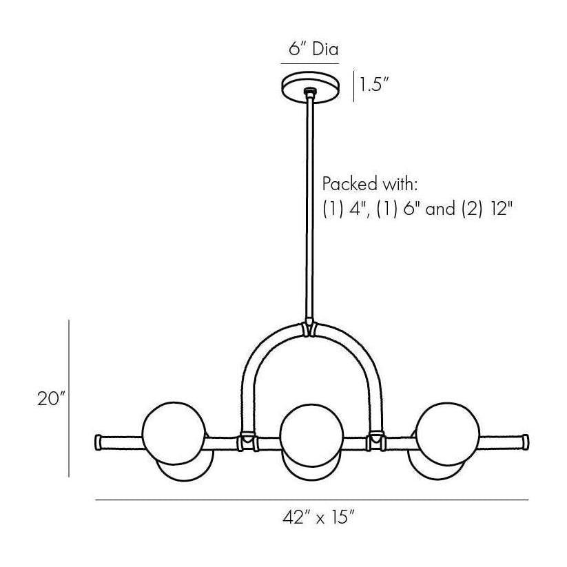 Harrison Six-Globe Architectural Linear Chandelier
