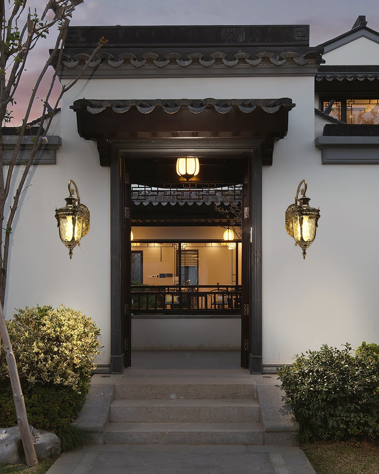 Heritage Ribbed Glass Outdoor Wall Lantern