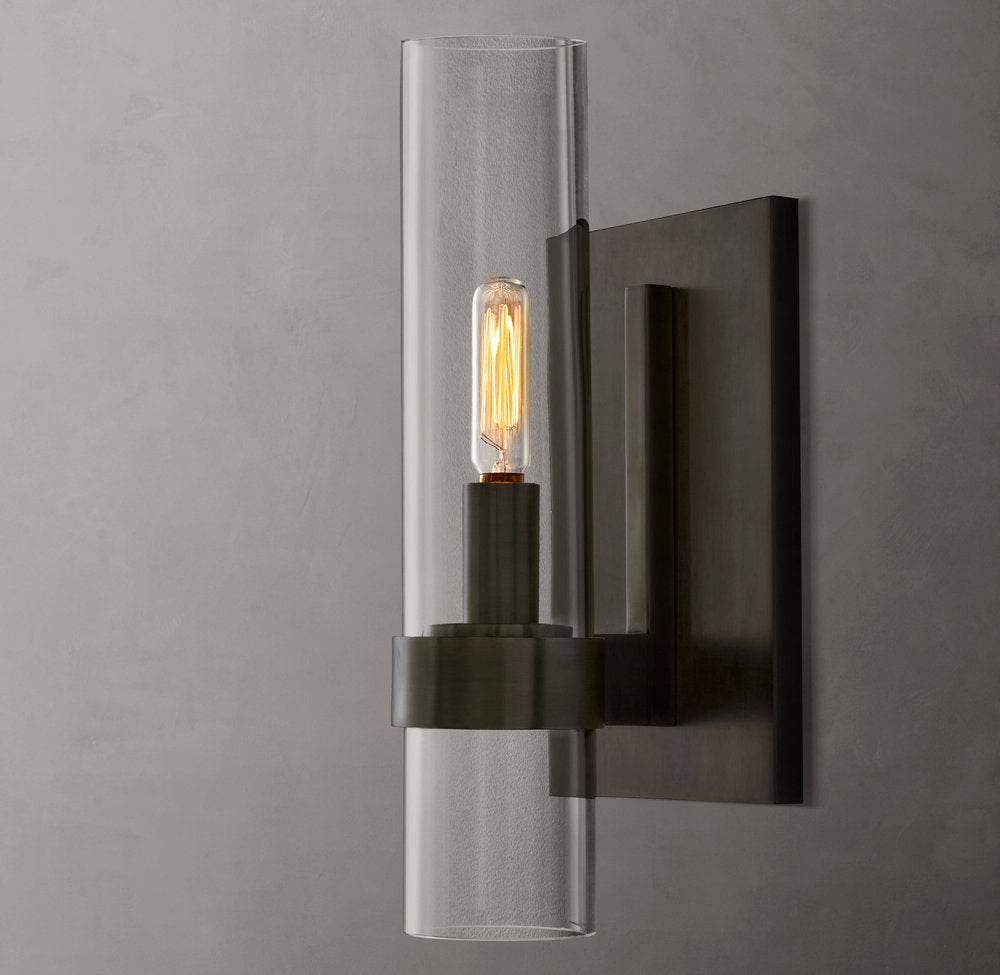 High-CRI Blown Glass Column Sconce