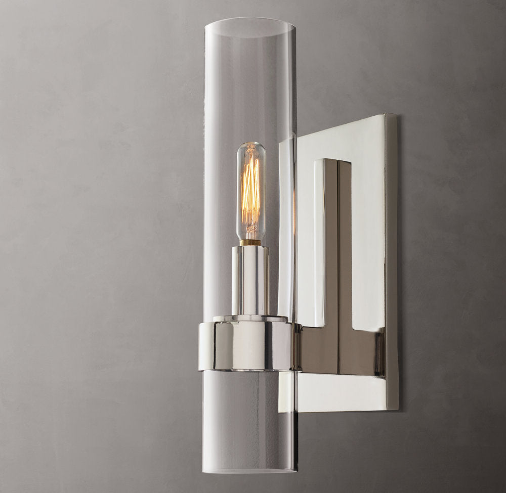 High-CRI Blown Glass Column Sconce