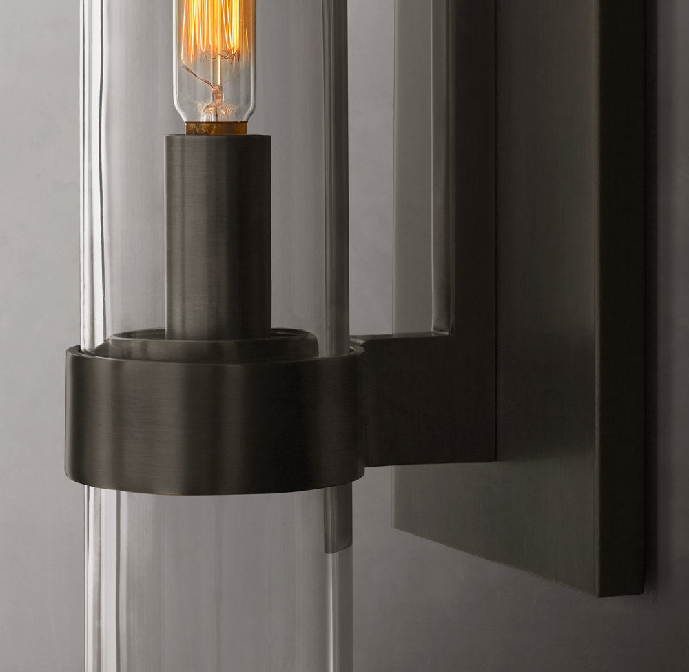 High-CRI Blown Glass Column Sconce