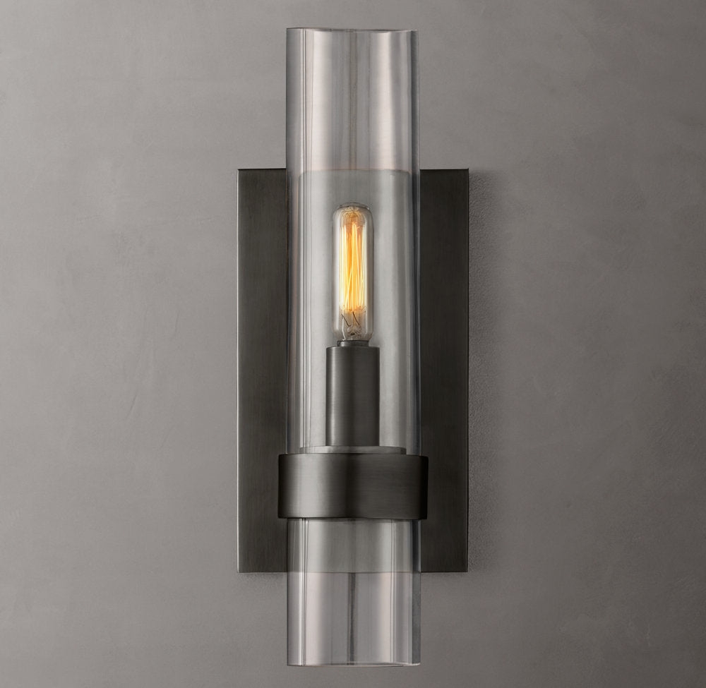 High-CRI Blown Glass Column Sconce