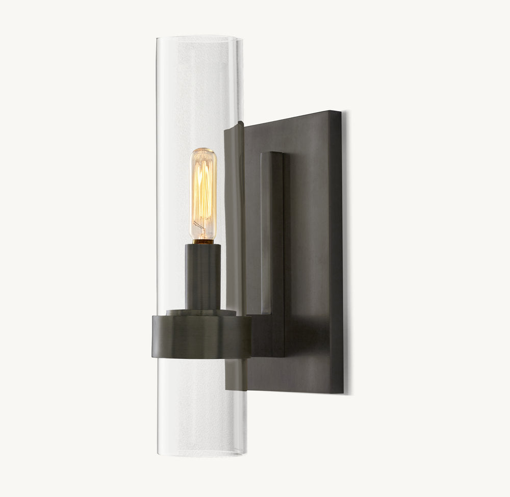 High-CRI Blown Glass Column Sconce