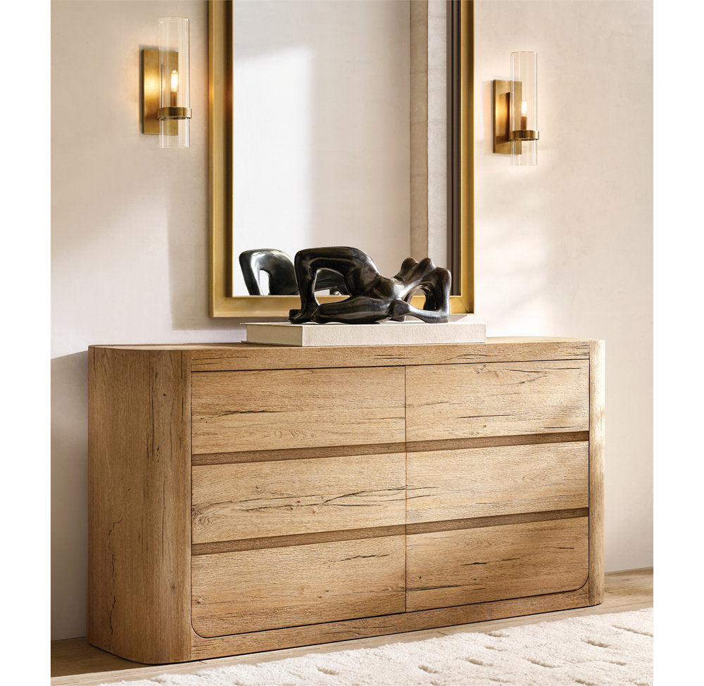 High-CRI Blown Glass Column Sconce