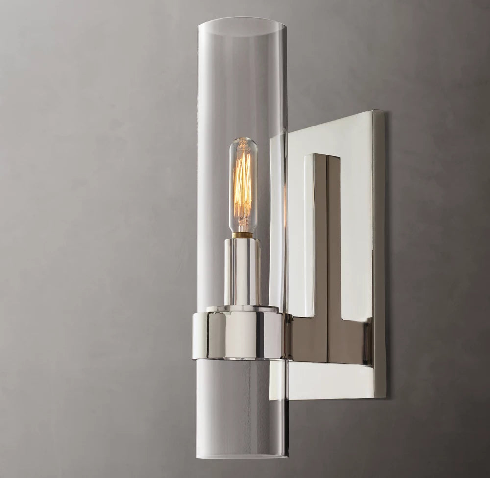 High-CRI Blown Glass Column Sconce
