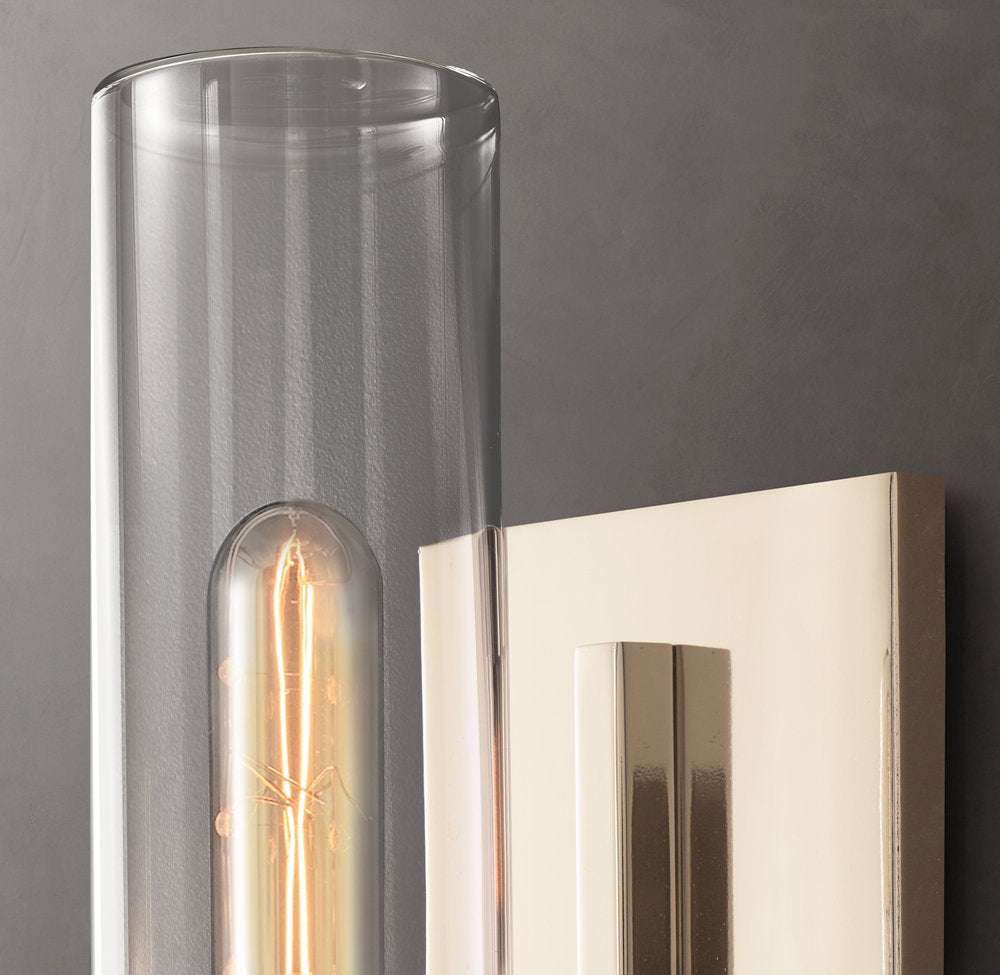 High-CRI Blown Glass Column Sconce