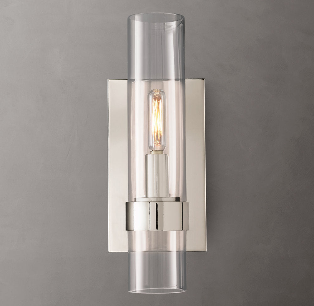 High-CRI Blown Glass Column Sconce