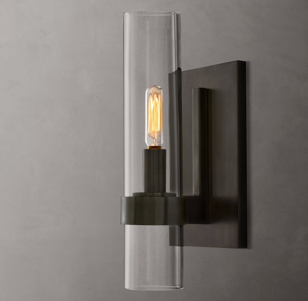 High-CRI Blown Glass Column Sconce