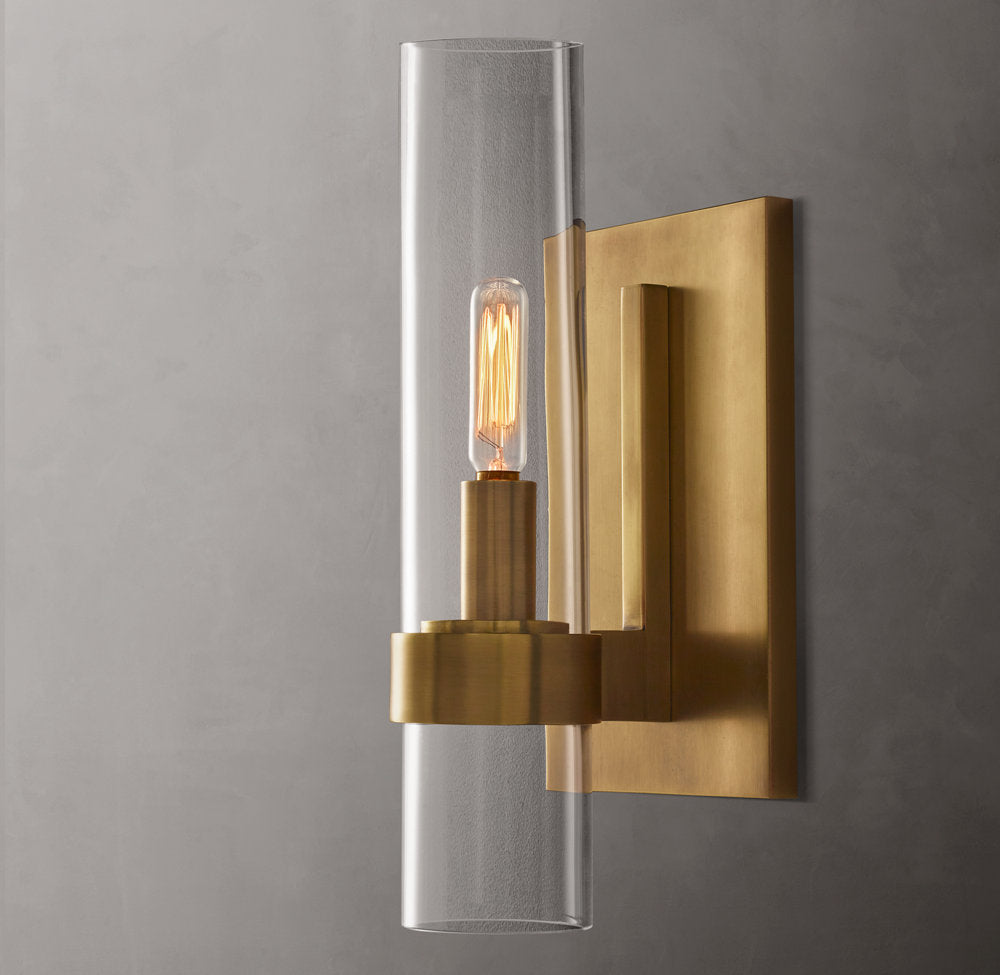 High-CRI Blown Glass Column Sconce