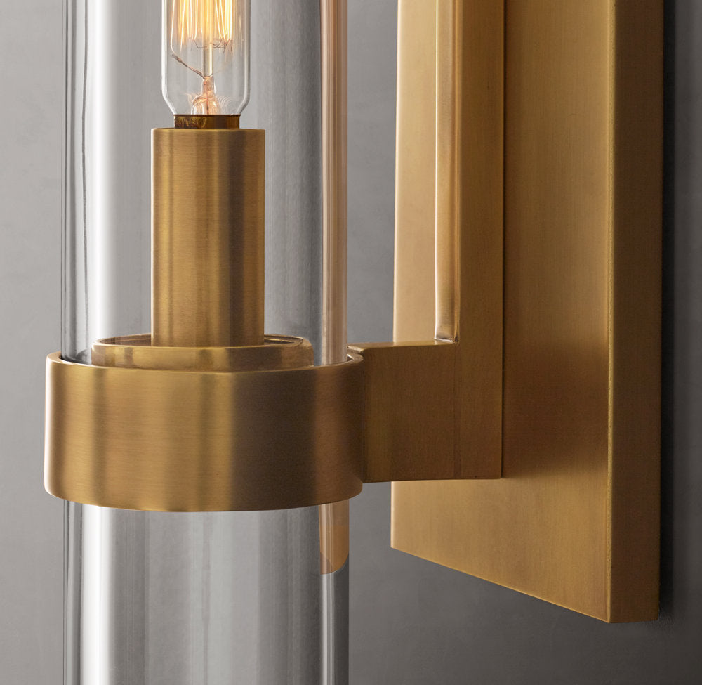 High-CRI Blown Glass Column Sconce
