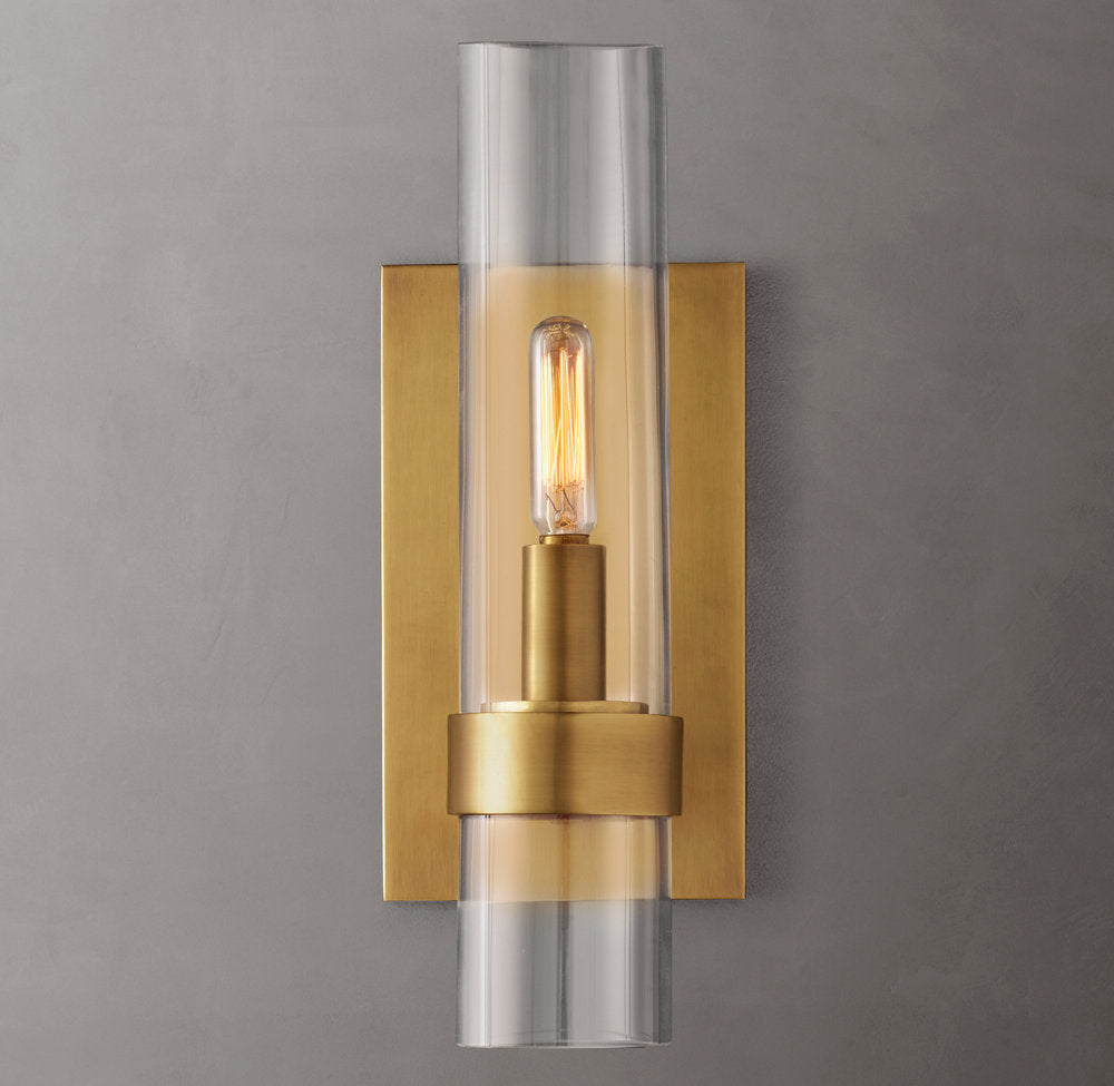 High-CRI Blown Glass Column Sconce