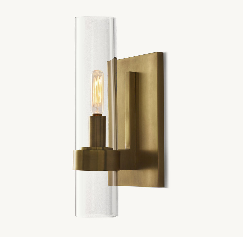 High-CRI Blown Glass Column Sconce
