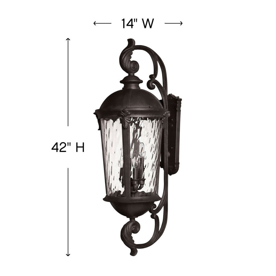 Hinkley Lighting 42" Height 6 Light Lantern Outdoor Wall Sconce in Black from the Windsor Collection