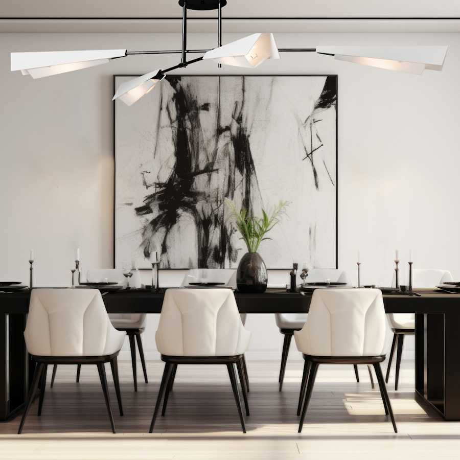 Hubbardton Forge Vertex 4 Light 92" Wide Linear Pendant